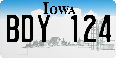 IA license plate BDY124