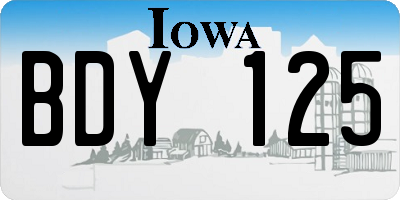 IA license plate BDY125