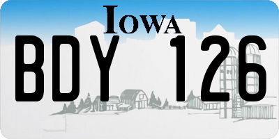 IA license plate BDY126