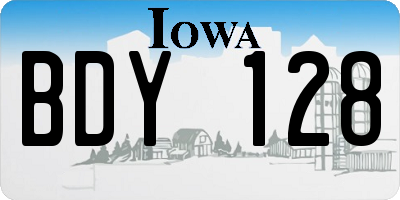 IA license plate BDY128