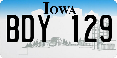 IA license plate BDY129