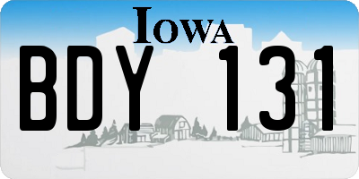 IA license plate BDY131