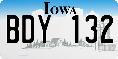 IA license plate BDY132