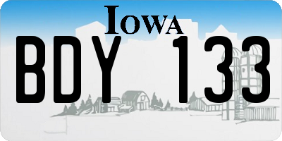 IA license plate BDY133
