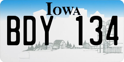 IA license plate BDY134