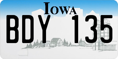 IA license plate BDY135