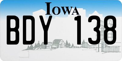IA license plate BDY138