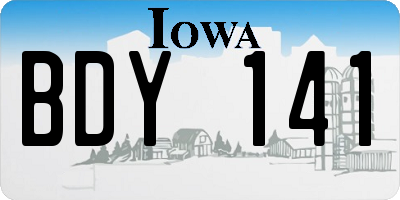 IA license plate BDY141