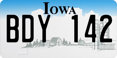 IA license plate BDY142