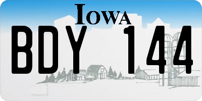 IA license plate BDY144