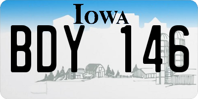 IA license plate BDY146