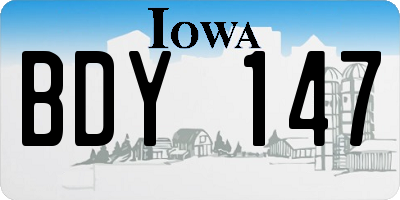 IA license plate BDY147
