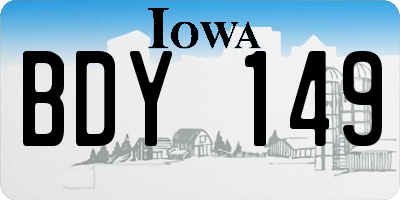 IA license plate BDY149