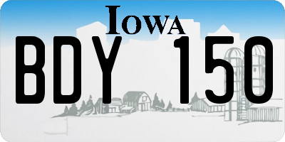 IA license plate BDY150