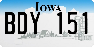 IA license plate BDY151