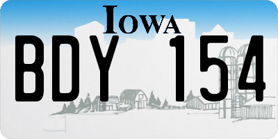 IA license plate BDY154