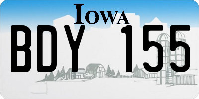 IA license plate BDY155
