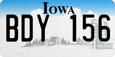 IA license plate BDY156
