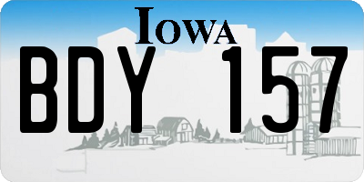 IA license plate BDY157