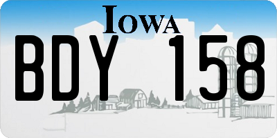 IA license plate BDY158