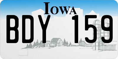 IA license plate BDY159