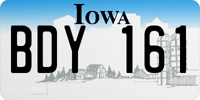 IA license plate BDY161