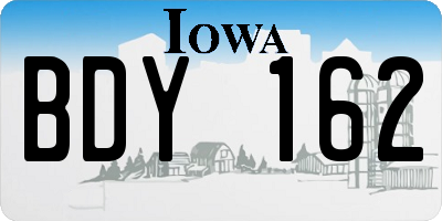 IA license plate BDY162