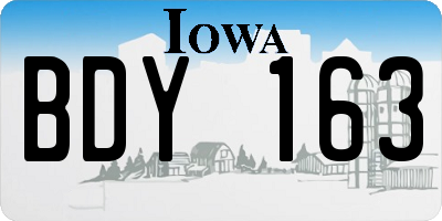 IA license plate BDY163