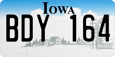 IA license plate BDY164