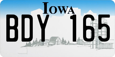 IA license plate BDY165