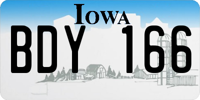 IA license plate BDY166