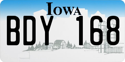 IA license plate BDY168