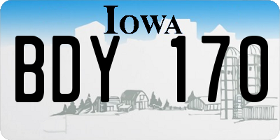 IA license plate BDY170