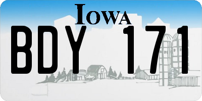 IA license plate BDY171