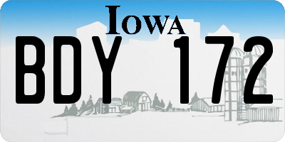 IA license plate BDY172