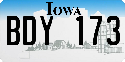 IA license plate BDY173