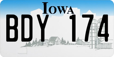 IA license plate BDY174