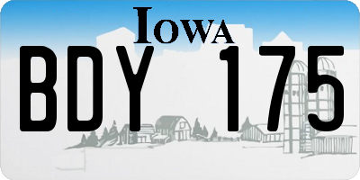 IA license plate BDY175