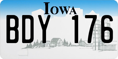 IA license plate BDY176