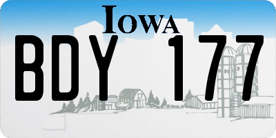 IA license plate BDY177