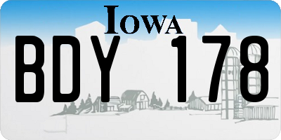 IA license plate BDY178