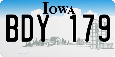 IA license plate BDY179