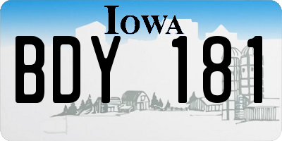 IA license plate BDY181