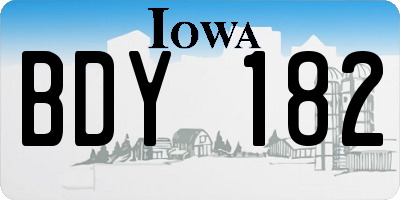 IA license plate BDY182