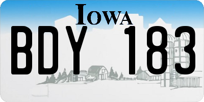 IA license plate BDY183