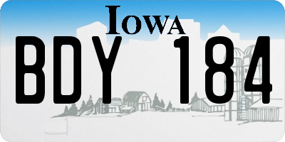 IA license plate BDY184