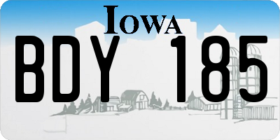 IA license plate BDY185