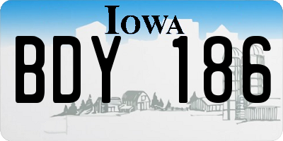 IA license plate BDY186