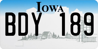IA license plate BDY189