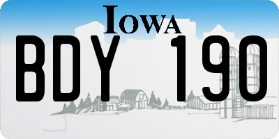 IA license plate BDY190